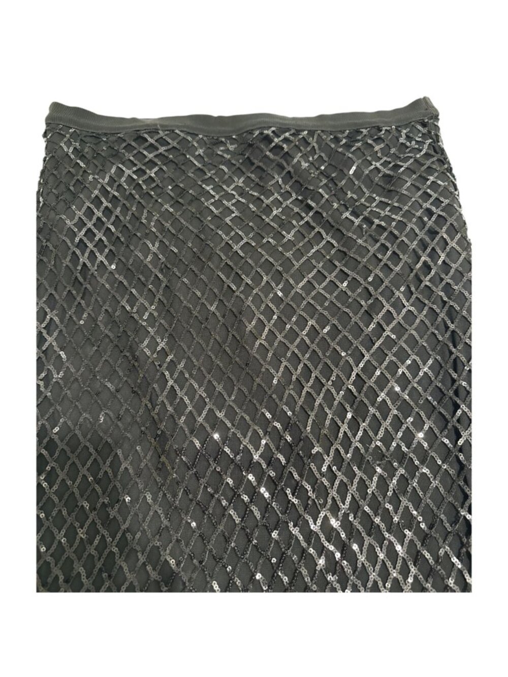 NWT Anthropologie Black See-Through Skirt Built-In Panties Sequin Netting Size L - Picture 10 of 15